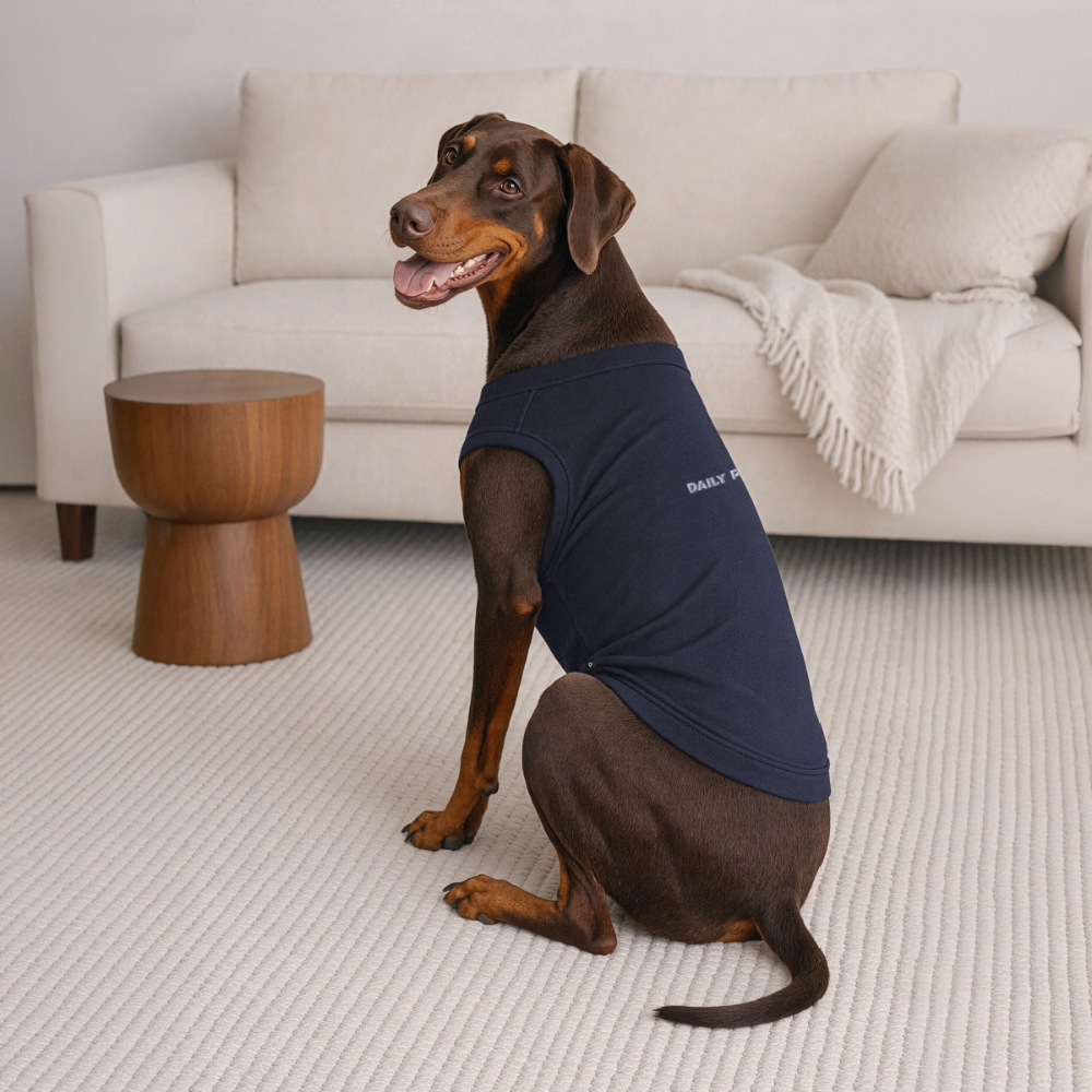 Premium Organic Hunde-T-Shirt - Navy