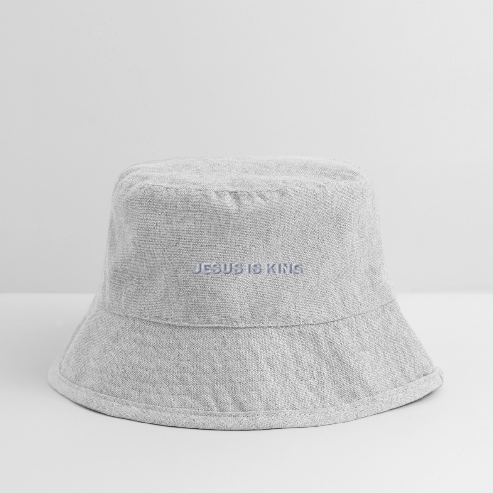 JESUS IS KING Bucket Hat - Grau meliert