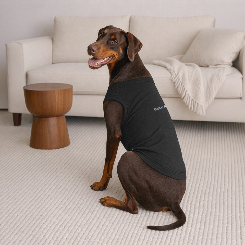 Premium Organic Hunde-T-Shirt - Schwarz