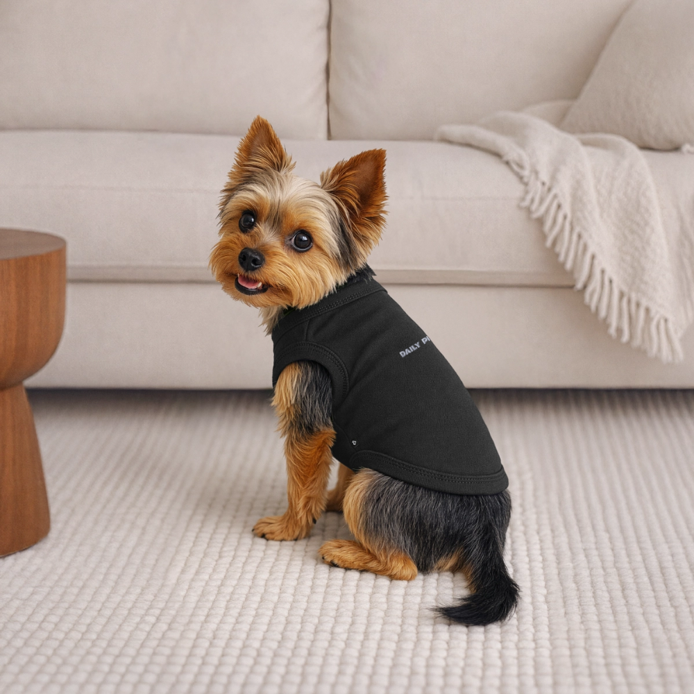 Premium Organic Hunde-T-Shirt - Schwarz